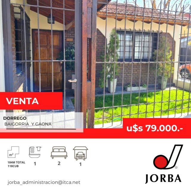 🏡CASA EN VENTA🏡 Hermosa casa ubicada en Dorrego Guaymallén, esquina Goana y Baigorria Desarrollada en una sola planta. Totalmente reciclada. 💯 Cuenta con Living - Comedor, Cocina con Desayunador, Baño Completo. Dos Habitaciones con Placares, Cochera para un vehículo techada, Patio Jardín, Lavandería Separada. . . . Comunicate al wsap 2614671799 o al MD por cualquier consulta #compraventa #venta #ventaonline #casaventa #casamendoza #inmoclick #inmobiliaria #inmobiliarias